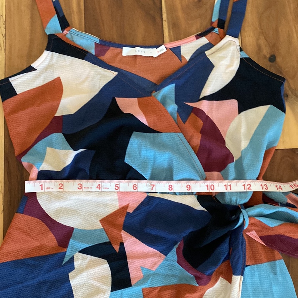 LUSH Nordstrom Geometric Print Side Tie Midi Wrap Dress Size Small - Picture 9 of 11
